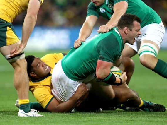 Ireland prop Cian Healy sustains an injury