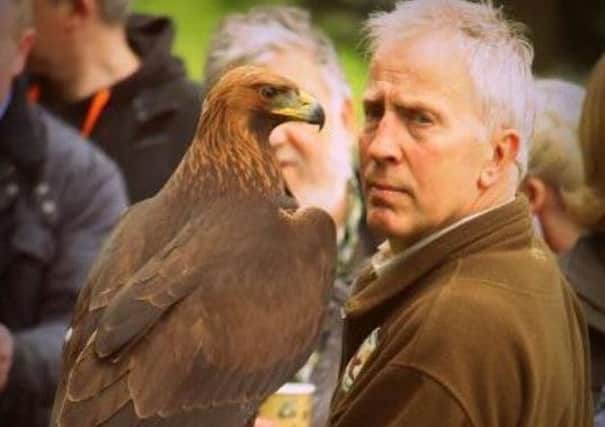 Brian McCann of Newgrange Falconry with the young golden eagle Boru