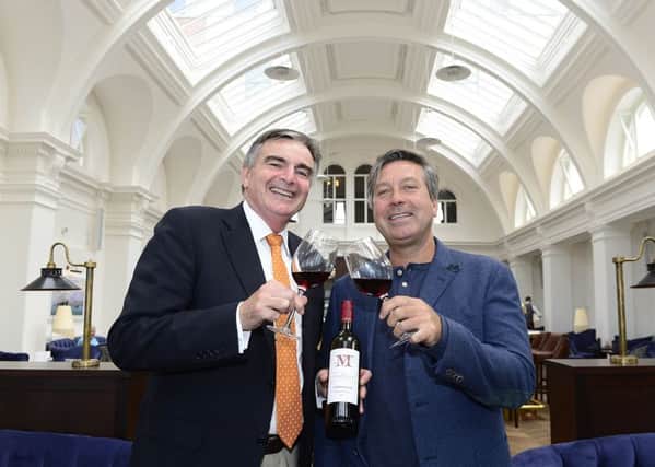 Neil McGuigan and John Torode join forces to launch the first red in their collaboration series. TV Presenter and Chef John Torode is pictured with Neil McGuigan at the new Titanic Hotel in Belfast during a interview for the Newsletter Paper. 
Picture By Arthur Allison. Pacemaker Press.