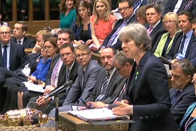 Theresa May in the House of Commons. She said: "Theres a very good reason why weve got a set of rules around cannabis and other drugs, because of the impact that they have on peoples lives, and we must never forget that"