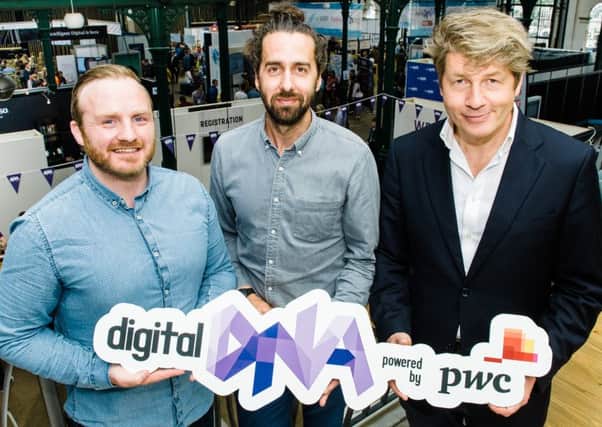Digital DNA commercial director Simon Bailie with Demos director Jamie Bartlett and PwC partner Leo Johnson