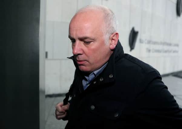Former Anglo Irish Bank executive David Drumm arrives at Dublin's Central Criminal Court for a sentence hearing on two charges of fraud.  Photo credit: Brian Lawless/PA Wire