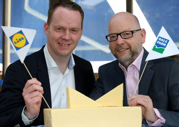Conor Boyle  of Lidl NI pictured, left, with Stephen Cameron of Dale Farm