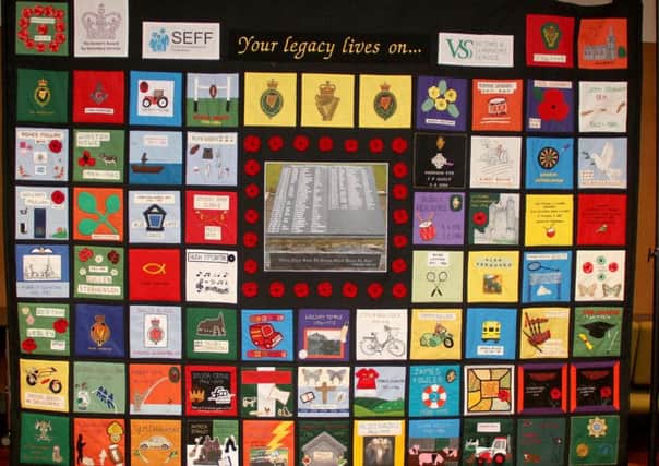Southeast Fermanagh Foundation, whose quilt of Troubles terrorist murder victims is above, arranged the event on the legacy consultation