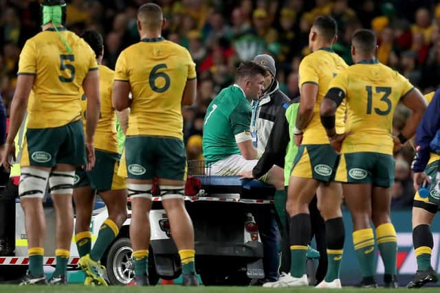 Ireland captain Peter O'Mahony was forced to retire injury after 30 minutes against Australia