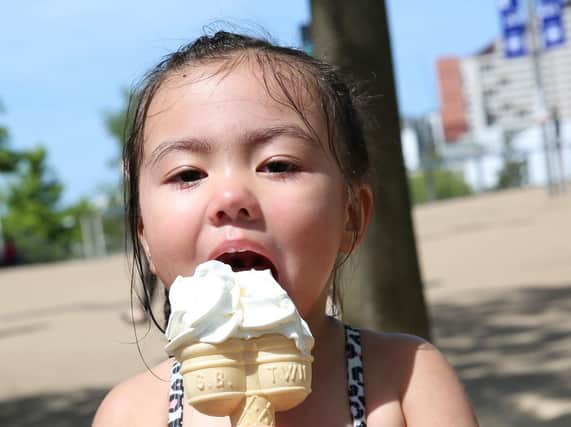 Enjoying an ice cream