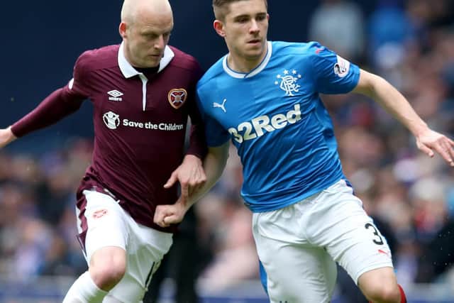 Rangers defender Declan John in action against Hearts