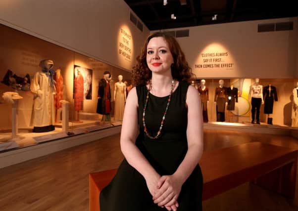 Curator Charlotte McReynolds at the Fashion and Feminism exhibition