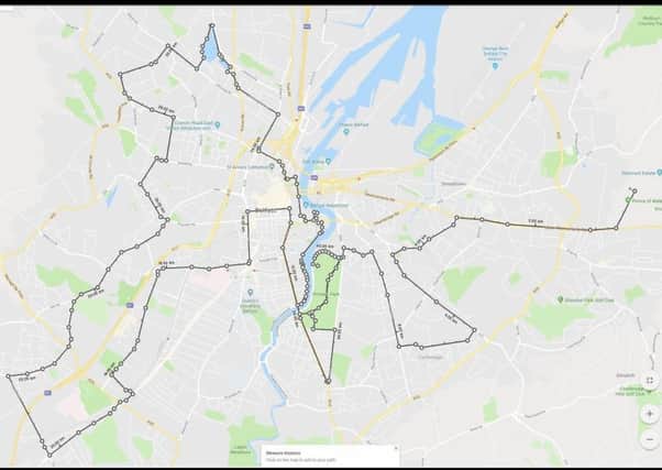 New route (2019) of the Belfast marathon - this is the version councillors have approved