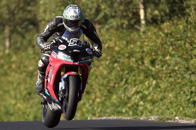 Tobermore's Adam McLean on the McAdoo Kawasaki during practice for the new Enniskillen Road Races on Friday.