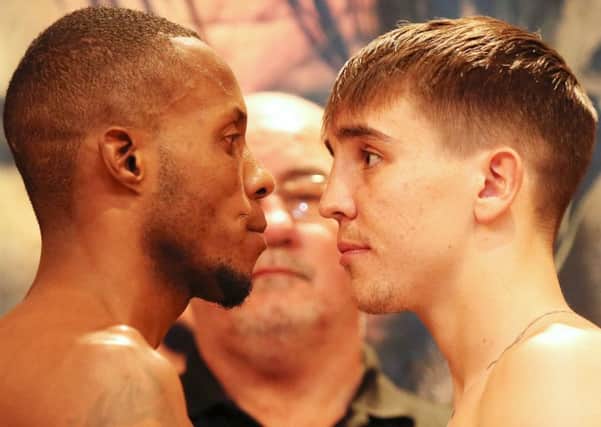 Adeilson Dos Santos and Michael Conlan go head-to-head after the weigh in