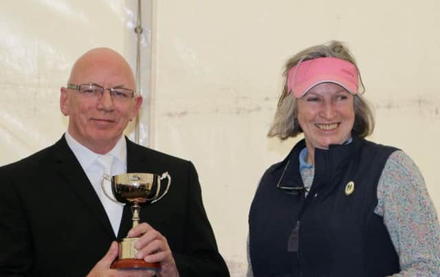 Patsy Ward presented with cup for Best Overall Performance in dressage