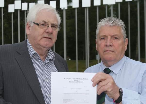 Omagh campaigners Michael Gallagher (left) and Stanley McCombe