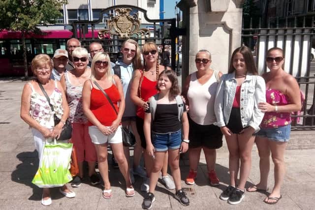 Connie Payne and friends from Ayrshire, Scotland were in Belfast for a day trip yesterday.