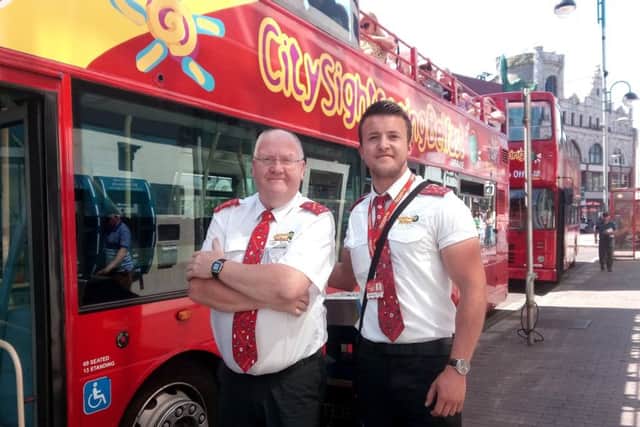 Driver Mick French and street manager Chris Lavery have seen more locals taking the City Sightseeing Belfast bus tours over the past couple of weeks.