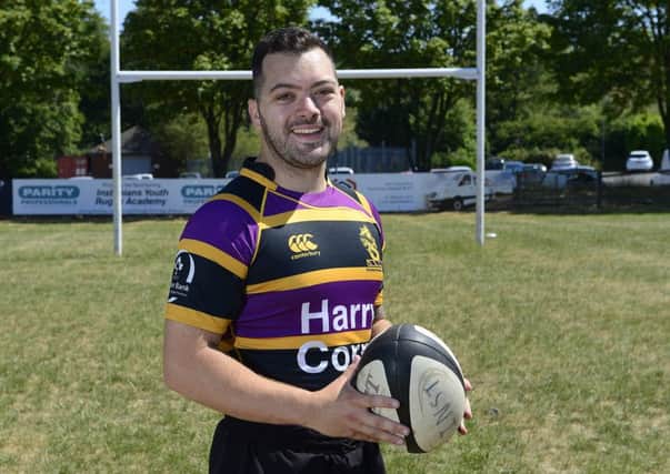 Curtis Barrett, who underwent surgery to remove a brain tumour eight months ago, is hoping to make a return to rugby with his beloved Instonians RFC. Picture by Arthur Allison