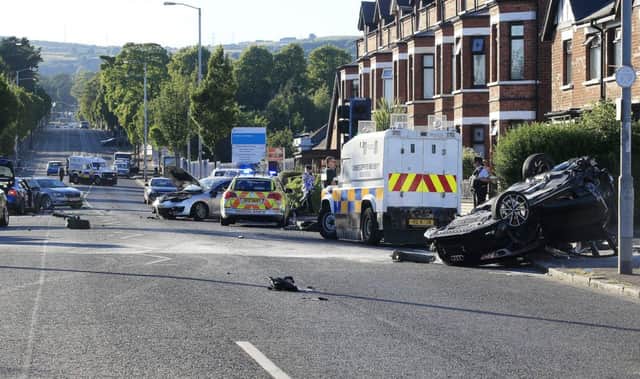The trail of destruction left on the Crumlin Road after Tuesday nights incident