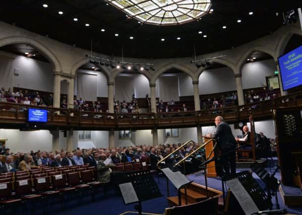The Presbyterian General Assembly voted to bar people in same-sex relationships from full membership and to refuse baptism to their children.