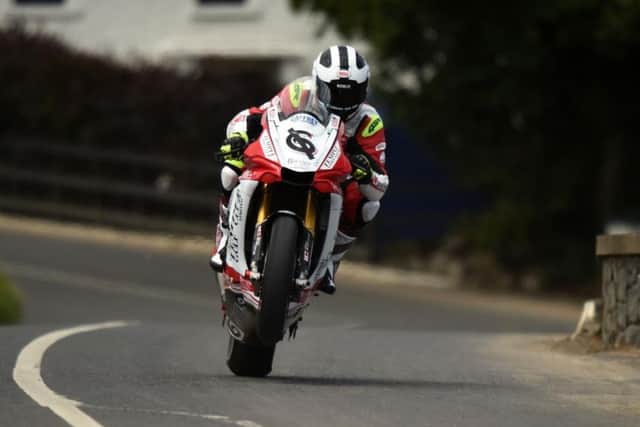 William Dunlop pictured on the Temple Golf Club Yamaha during practice at the Skerries 100 on Saturday.