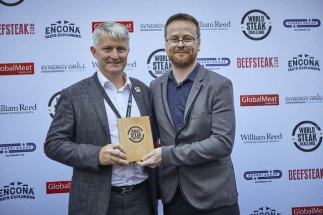 Pictured at the World Steak Challenge 2018 are: (L: R) Eoin Ryan, European Sales Manager, ABP Food Group and Aidan Fortune, Deputy Editor, Global News