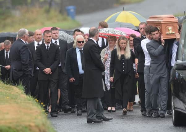 The funeral of William Dunlop took place in Garryduff Presbyterian Church near Ballymoney on Wednesday.
 (Photo: Colm Lenaghan/ Pacemaker)