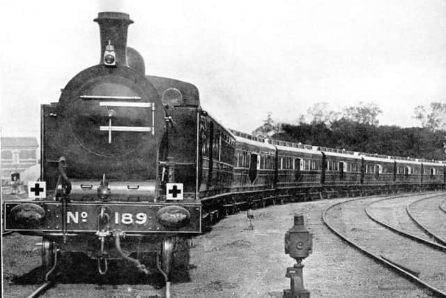 Local Engine Number 189 with Belfast's Number 13 Ambulance Train in Dundalk