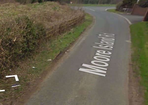 Google Streetview image of the Moore Island Road in Loughgall