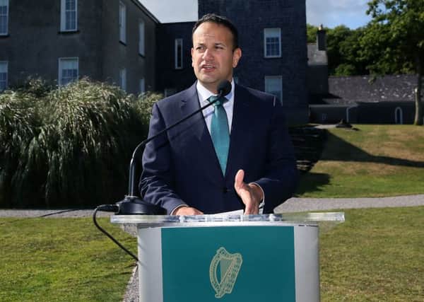 Taoiseach Leo Varadkar speaks to the media at Derrynane House, Kerry, following a government cabinet meeting on Wednesday Photo Brian Lawless/PA Wire