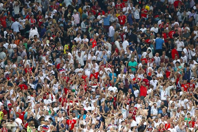 England supporters at the World Cup in Russia.