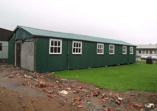 The hut on site at Ballykinlar Camp before it was removed in 2012