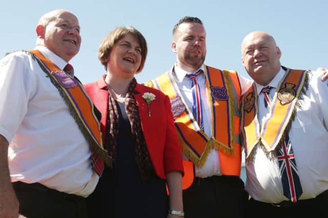 Arlene Foster was condemned online by hundreds, maybe thousands, after addressing an Orange Order event in Scotland