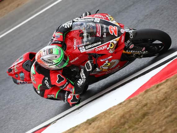 Carrick's Glenn Irwin finished as the runner-up in the opening Bennetts British Superbike race at Brands Hatch on Sunday.