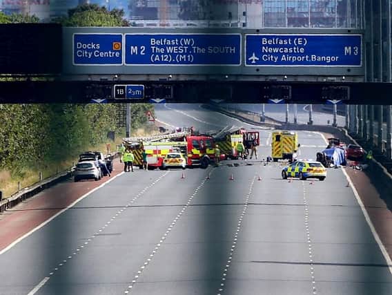 The scene of Sunday's crash on the M2