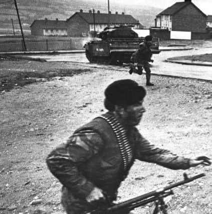 Soldiers entering the Creggan area of Londonderry during Operation Motorman in July 1972. Photo: Colmen Doyle.