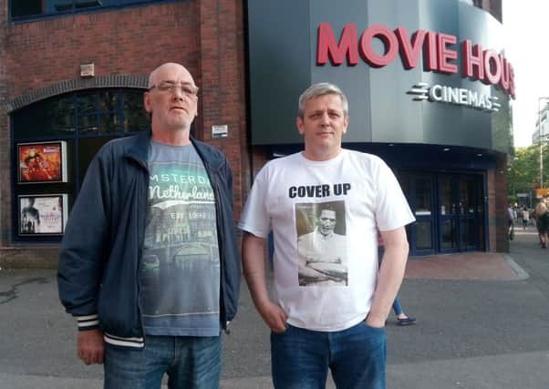 Thomas (left) and James McConville outside Movie House, Dublin Road ahead of the screening of I, Dolours