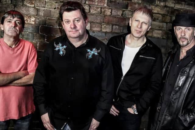 Stiff Little Fingers are (L-R) Ian McCallum, frontman Jake Burns, Steve Grantley and bassist Ali McMordie