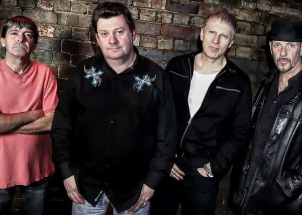 Stiff Little Fingers are (L-R) Ian McCallum, frontman Jake Burns, Steve Grantley and bassist Ali McMordie