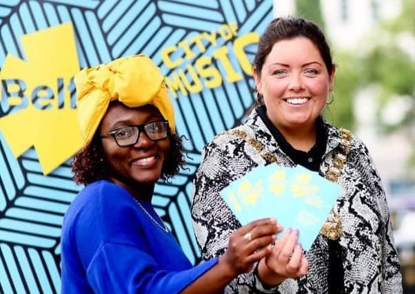 Yolande from ACSONI and Lord Mayor Deirde Hargey look forward to Belfast's first Caribbean Social