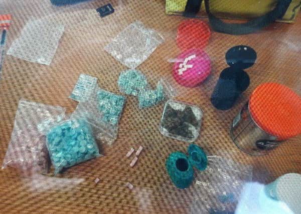 Drugs seized following the collision.