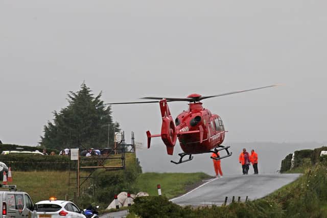 Paramedic Allister MacSorley was airlifted from the scene at Armoy by the Northern Ireland Air Ambulance.