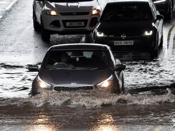 Heavy downpours affected many parts of Northern Ireland on Saturday afternoon