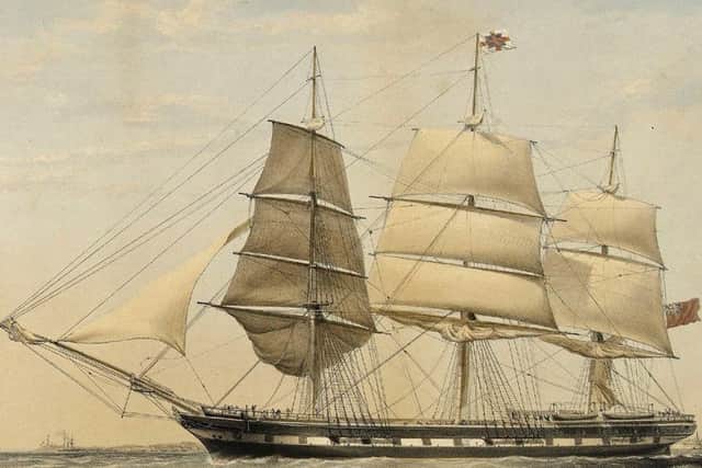 A wooden clipper from the mid-1800s, similar to the ship that John Ferguson would have sailed on from London to Sydney.
