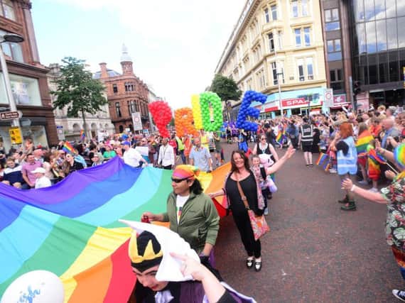 LGBT parade in Belfast last year