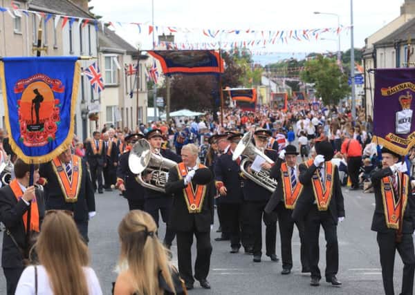 The parade in Brookeborough, which the most westerly lodges in Ireland travelled a long distance to attend