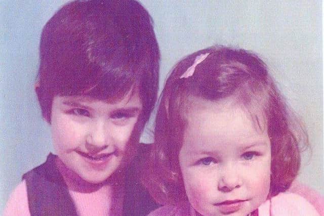 Ruth McQuillan (left) at the age of five and her sister Linda