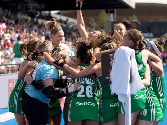 Ireland celebrate after beating Spain