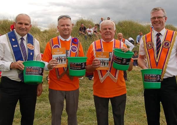 Orangemen who took part in the two million step challenge included (from left) Geoffrey Brown, Paul Clydesdale, Roy Graham and Jack Greenald
