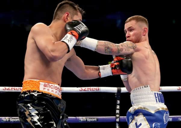 Carl Frampton (right) in action against Nonito Donaire