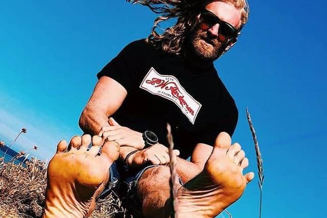 Stephen Bell on his barefoot walk around Ireland