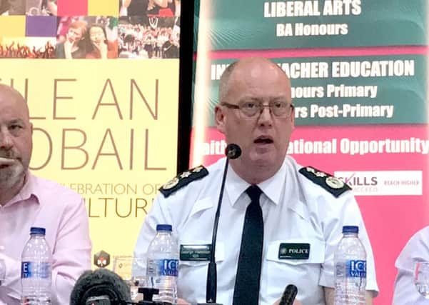 PSNI Chief Constable George Hamilton during Tuesdays event at the West Belfast Festival